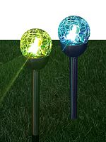 Светильник светодиодный садовый SMD мультиколор в форме шара из битого стекла аккум. AA NI-MH 200мА.ч (уп.2шт) КОСМОС KOC_SOL201L в Максэлектро