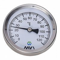 Термометр аксиальный MVI, 0-120C, D63 мм, погружной, подключение G1/2 в Максэлектро