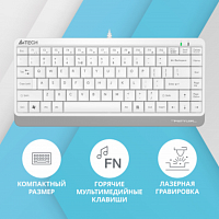 Клавиатура A4Tech Fstyler FK11 белый USB slim в Максэлектро