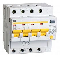 Выключатель автоматический дифференциального тока 4п C 16А 30мА тип AC 4.5кА АД-14 IEK MAD10-4-016-C-030 в Максэлектро