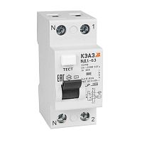 Выключатель дифференциального тока (УЗО) 2п 16А 30мА тип AC ВД1-63 2216 УХЛ4 КЭАЗ 221902 в Максэлектро