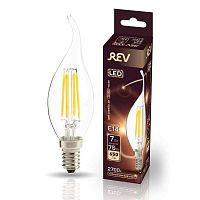 Лампа светодиодная филаментная PREMIUM (FILAMENT) 7Вт FC37 свеча на ветру 2700К тепл. E14 650лм REV 32432 4 в Максэлектро