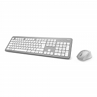 Клавиатура + мышь Hama KMW-700 клав:серебристый мышь:белый/серебристый USB 2.0 беспроводная slim в Максэлектро