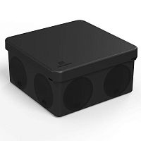 Коробка распределительная ОП 100х100х50мм двухкомпонентная безгалоген. (HF) для прямого монтажа черн. Промрукав 60-0300-9005 в Максэлектро