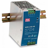 NDR-240-48 Блок питания на DIN-рейку, 48В, 5А, 240Вт Mean Well - БУ (царапины) в Максэлектро