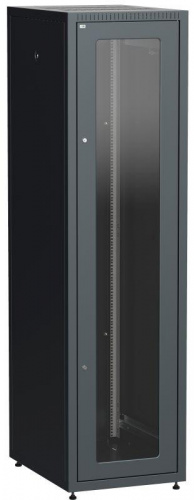 Шкаф сетевой LINEA E 42U 600х800мм стекл. передняя дверь задняя металлическая черн. ITK LE05-42U68-GM в Максэлектро