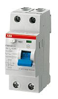 Выключатель дифференциального тока (УЗО) 2п 40А 30мА тип A F202 ABB 2CSF202101R1400 в Максэлектро