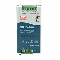 SDR-240-48 Мощный блок питания на DIN-рейку, 48В, 5А, 240Вт Mean Well в Максэлектро