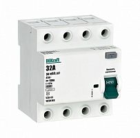 Выключатель дифференциального тока (УЗО) 4п 32А 30мА тип AC 6кА УЗО-03 DEKraft 14234DEK в Максэлектро