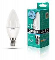 Лампа светодиодная LED5-C35/845/E14 5Вт свеча 4500К бел. E14 405лм 220-240В Camelion 12032 в Максэлектро