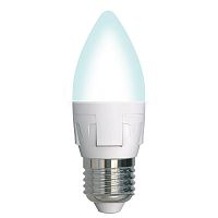 Лампа светодиодная LED-C37 7W/4000K/E27 /FR/DIM PLP01WH Яркая 7Вт матовая 4000К нейтр. бел. E27 диммир. (упак. картон) Uniel UL-00004295 в Максэлектро