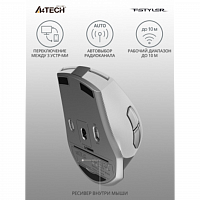 Мышь A4Tech Fstyler FB35 белый/серый оптическая (2000dpi) беспроводная BT/Radio USB для ноутбука (6b в Максэлектро