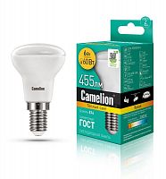 Лампа светодиодная LED6 R50/830/E14 6Вт рефлектор матовая 3000К тепл. бел. E14 455лм 170-265В Camelion 11658 в Максэлектро