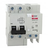 Выключатель автоматический дифференциального тока 2п 4мод. C 10А 30мА тип AC 4.5кА АД-2 EKF DA2-10-30 в Максэлектро