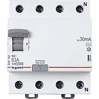 Выключатель дифференциального тока (УЗО) 4п 63А 30мА тип AC RX3 Leg 402064 в Максэлектро