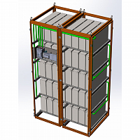 Аккумуляторный шкаф 10 полок, с отсеком для автомата,2000х1200х800мм (SNR-UPS-BCT-201208-10) в Максэлектро