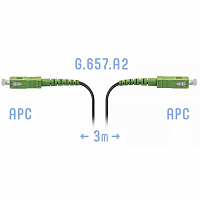 Патчкорд оптический FTTH SC/APC, кабель 604-02-01, 3 метра в Максэлектро
