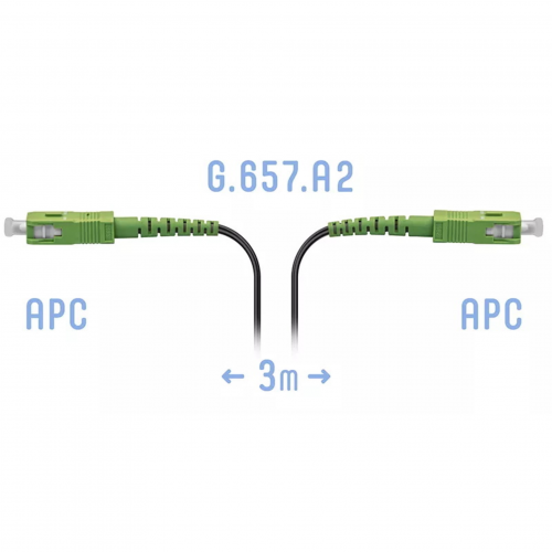 Патчкорд оптический FTTH SC/APC, кабель 604-02-01, 3 метра в Максэлектро