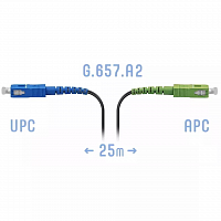 Патчкорд оптический FTTH SC/APC-SC/UPC, кабель 604-02-01, 25 метров в Максэлектро