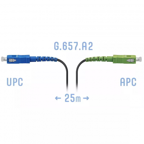Патчкорд оптический FTTH SC/APC-SC/UPC, кабель 604-02-01, 25 метров в Максэлектро