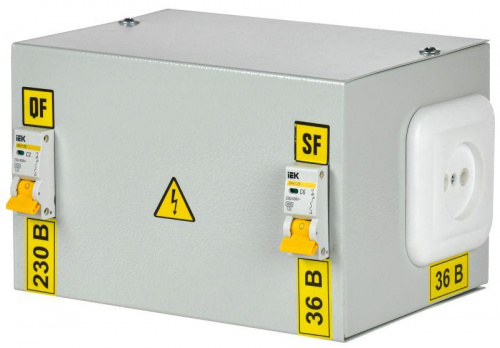 Ящик с понижающим трансформатором ЯТП 0.25 220/36В (2 авт. выкл.) IEK MTT12-036-0250 в Максэлектро