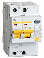 Выключатель автоматический дифференциального тока 2п C 32А 100мА тип AC 4.5кА АД-12 IEK MAD10-2-032-C-100 в Максэлектро