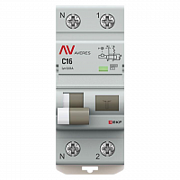Выключатель автоматический дифференциального тока 2п (1P+N) C 16А 10мА тип AC 6кА DVA-6 AVERES EKF r в Максэлектро