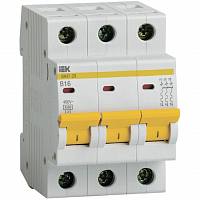 Выключатель автоматический модульный 3п B 16А 4.5кА ВА47-29 IEK MVA20-3-016-B в Максэлектро