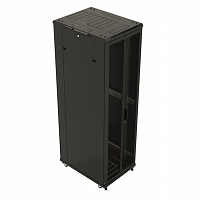 Шкаф напольный 19-дюймовый, 42U, 2055x800х1000 мм (ВхШхГ), передняя и задняя распашные перфорированные двери, 2 вертикальных кабельных организаторf в Максэлектро