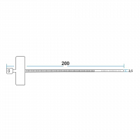 Хомут кабельный 2.5х200 нейл. под маркер бел. (уп.100шт) Rexant 07-0206 в Максэлектро