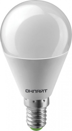 Лампа светодиодная 61 135 OLL-G45-8-230-6.5K-E14 8Вт ОНЛАЙТ 61135 в Максэлектро