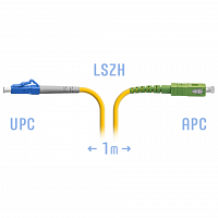 Патчкорд оптический LC/UPC-SC/APC SM 1 метр в Максэлектро