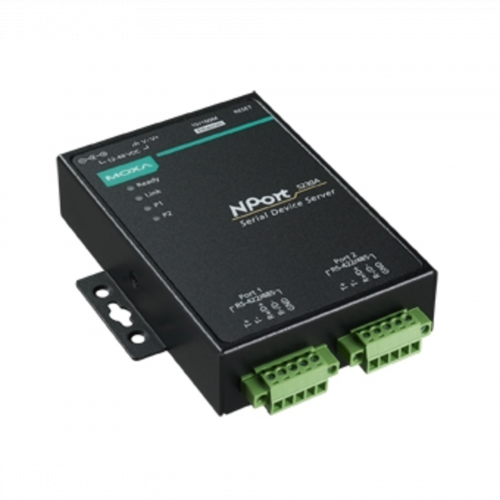 NPort 5230-T 2-портовый преобразователь RS-232 + RS-422/485 в Ethernet с расширенным диапазоном температур в Максэлектро