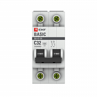 Выключатель автоматический модульный 2п C 32А 4.5кА ВА 47-29 Basic EKF mcb4729-2-32C в Максэлектро