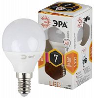 Лампа светодиодная P45-7w-827-E14 шар 560лм ЭРА Б0020548 в Максэлектро