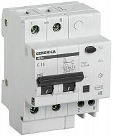 Выключатель автоматический дифференциального тока 2п 16А 30мА АД12 GENERICA MAD15-2-016-C-030 в Максэлектро