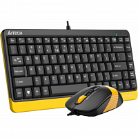 Клавиатура + мышь A4Tech Fstyler F1110 клав:черный/желтый мышь:черный/желтый USB Multimedia (F1110 B в Максэлектро