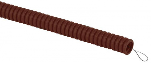Труба гофрированная ПВХ легкая d25мм с протяжкой дуб (уп.25м) Эра Б0043216 в Максэлектро