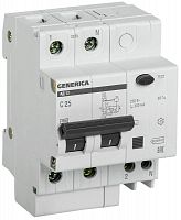 Выключатель автоматический дифференциального тока 2п 25А 300мА АД12 GENERICA MAD15-2-025-C-300 в Максэлектро