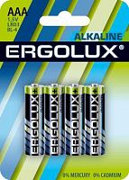 Элемент питания алкалиновый AAA/LR03 1.5В Alkaline BL-4 (блист.4шт) Ergolux 11744 в Максэлектро