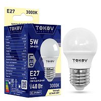 Лампа светодиодная 5Вт G45 3000К Е27 176-264В TOKOV ELECTRIC TKE-G45-E27-5-3K в Максэлектро