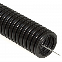 Труба гофрированная ПВХ легкая черная с/з д25 (50 м) (PR01.0057) в Максэлектро