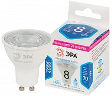 Лампа светодиодная STD LED Lense MR16-8W-840-GU10 GU10 8Вт линзованная софит нейтрал. бел. свет Эра Б0054942 в Максэлектро