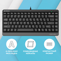 Клавиатура A4Tech Fstyler FKS11 черный/серый USB (FKS11 GREY) в Максэлектро