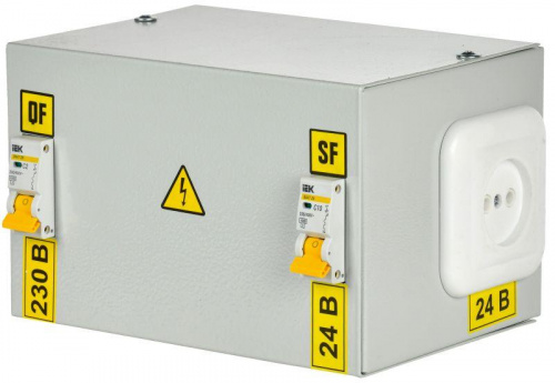 Ящик с понижающим трансформатором ЯТП 0.25 220/24В (2 авт. выкл.) IEK MTT12-024-0250 в Максэлектро