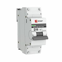 Выключатель автоматический модульный 1п D 16А 10кА ВА 47-100 PROxima EKF mcb47100-1-16D-pro в Максэлектро