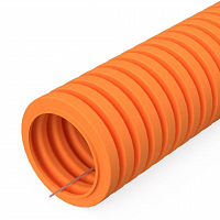 Труба гофрированная ПВХ легкая d20мм с протяжкой 350 Н оранж. (уп.100м) Промрукав PR01.0131 в Максэлектро