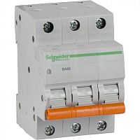 Выключатель автоматический модульный 3п C 10А 4.5кА BA63 Домовой SchE 11222 в Максэлектро