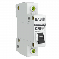 Выключатель автоматический модульный 1п C 20А 4.5кА ВА 47-29 Basic EKF mcb4729-1-20C в Максэлектро