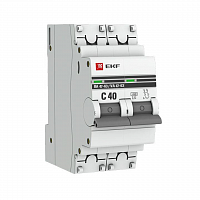 Выключатель автоматический модульный 2п C 40А 4.5кА ВА 47-63 PROxima EKF mcb4763-2-40C-pro в Максэлектро